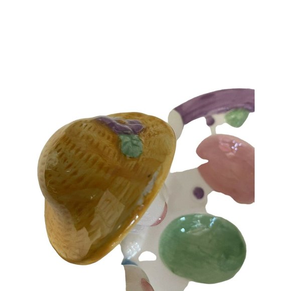 Hoppy Easter Plate Ceramic 8 Easter Egg Tray Holder 10" x 10 1/2" x 3 1/4 - Picture 6 of 9